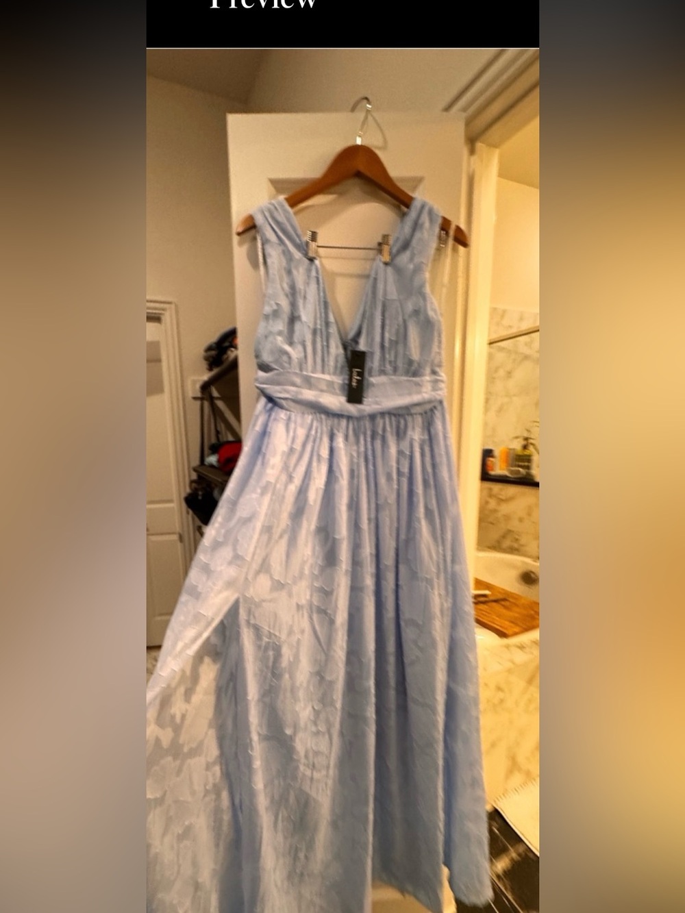 Lulu's Light Blue V-Neck Maxi Dress